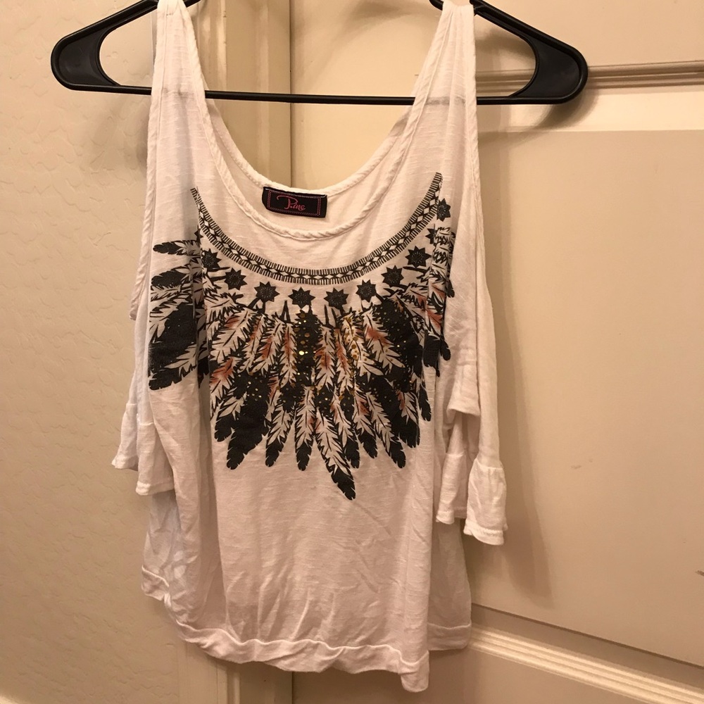 White cutout T-shirt